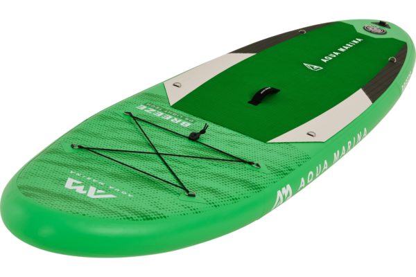 sup board grün mit schwarzen schnüren von aqua marina oberseite