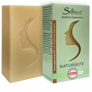 skineco naturseife zeolith und ziegenmilch zur tiefenreinigung der haut, natürliches detox