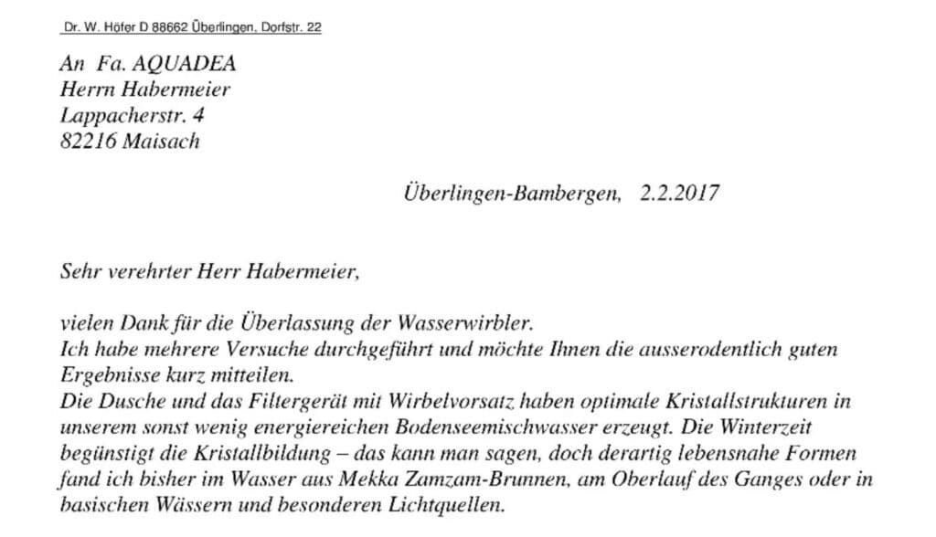 erfahrung aquadea Kristallwirbel duschkopf