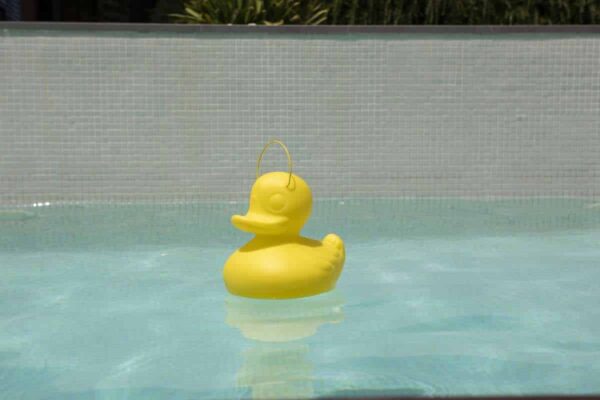 schwimmende Poolleuchte Ente gelb 2